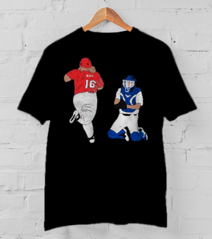 Adeline Sandridge Go Truck 'Em Kay 16 Baseball Action Scene T-Shirt