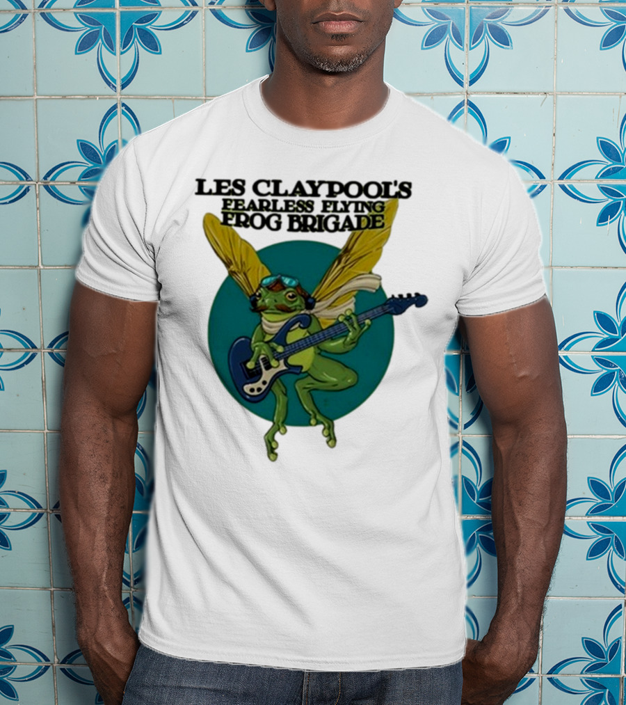 Les Claypool’s Fearless Flying Frog Brigade Flying Frog Playing Guitar T-Shirt