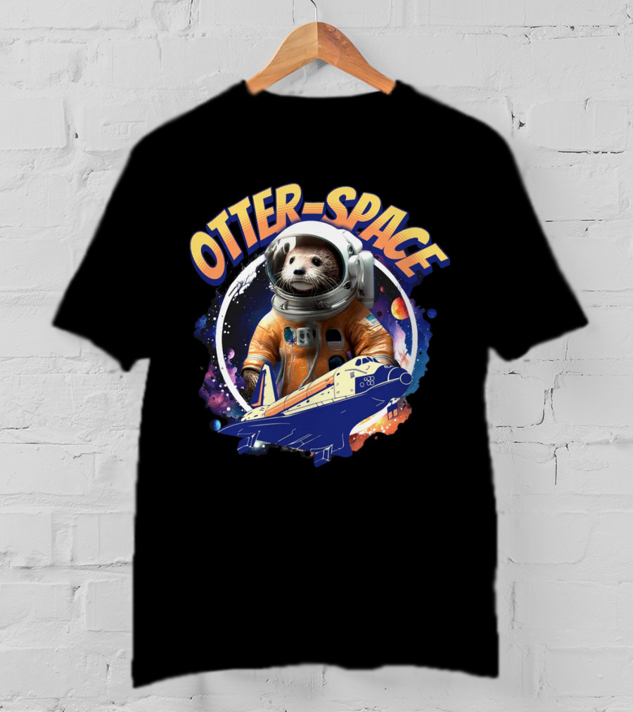 OTTER-SPACE Astronaut Otter In Space Shuttle Adventure T-Shirt