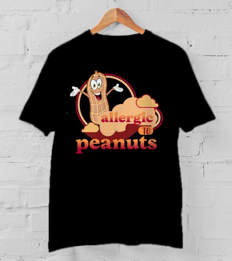 Allergic To Peanuts Cartoon Peanut Cloud T-Shirt