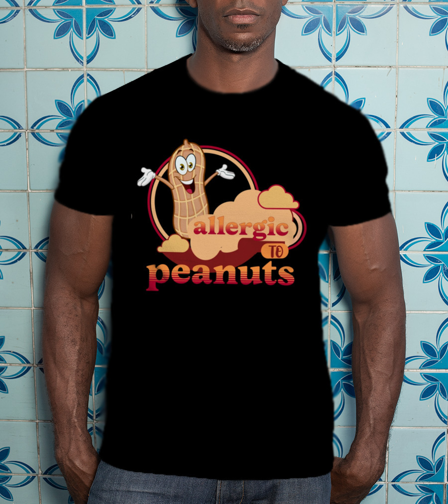 Allergic To Peanuts Cartoon Peanut Cloud T-Shirt