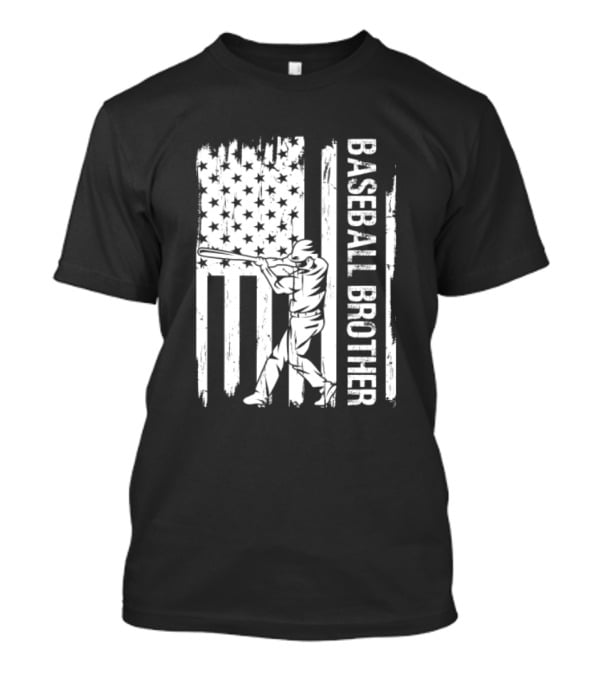 Baseball Brother USA Flag Catcher Father's Day T-Shirt