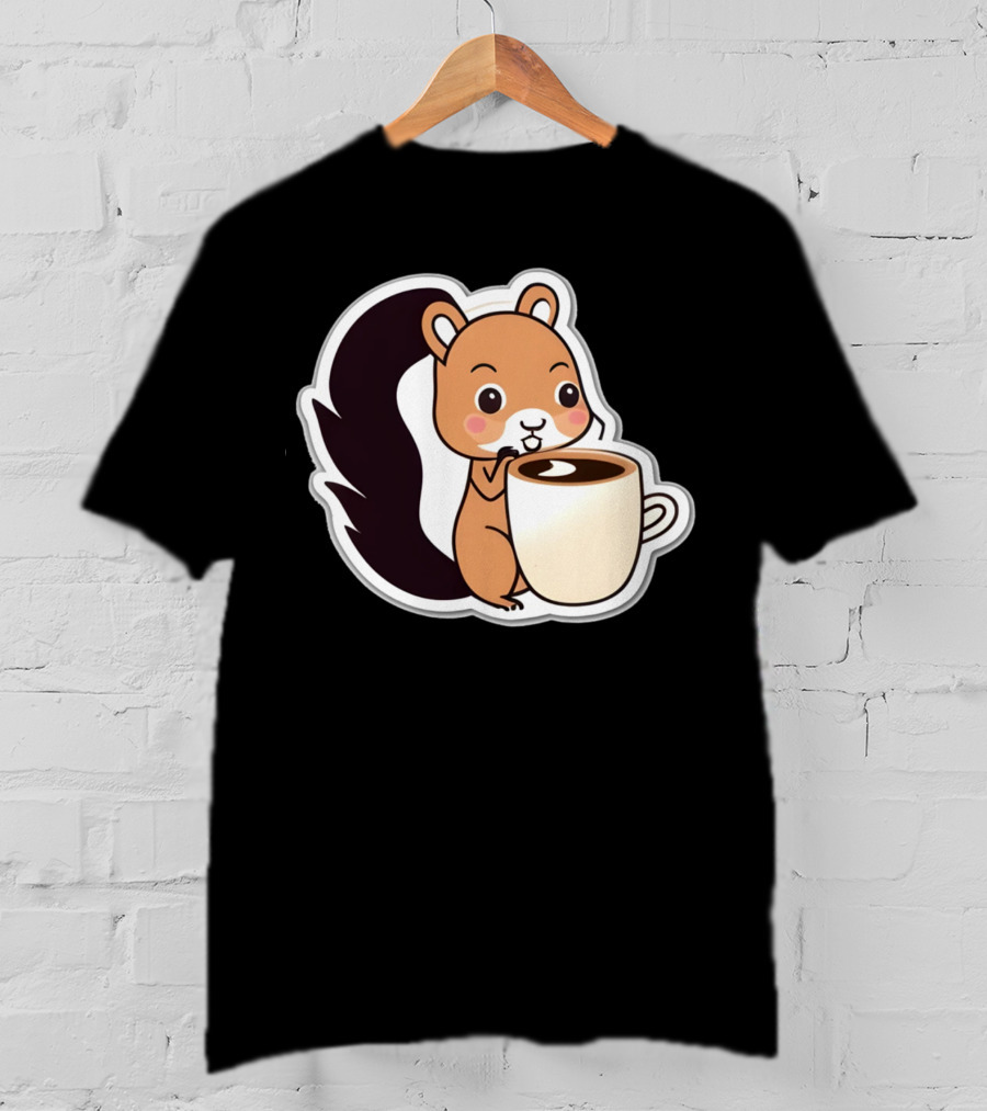 Happy Squirrel Coffee Hug T-Shirt