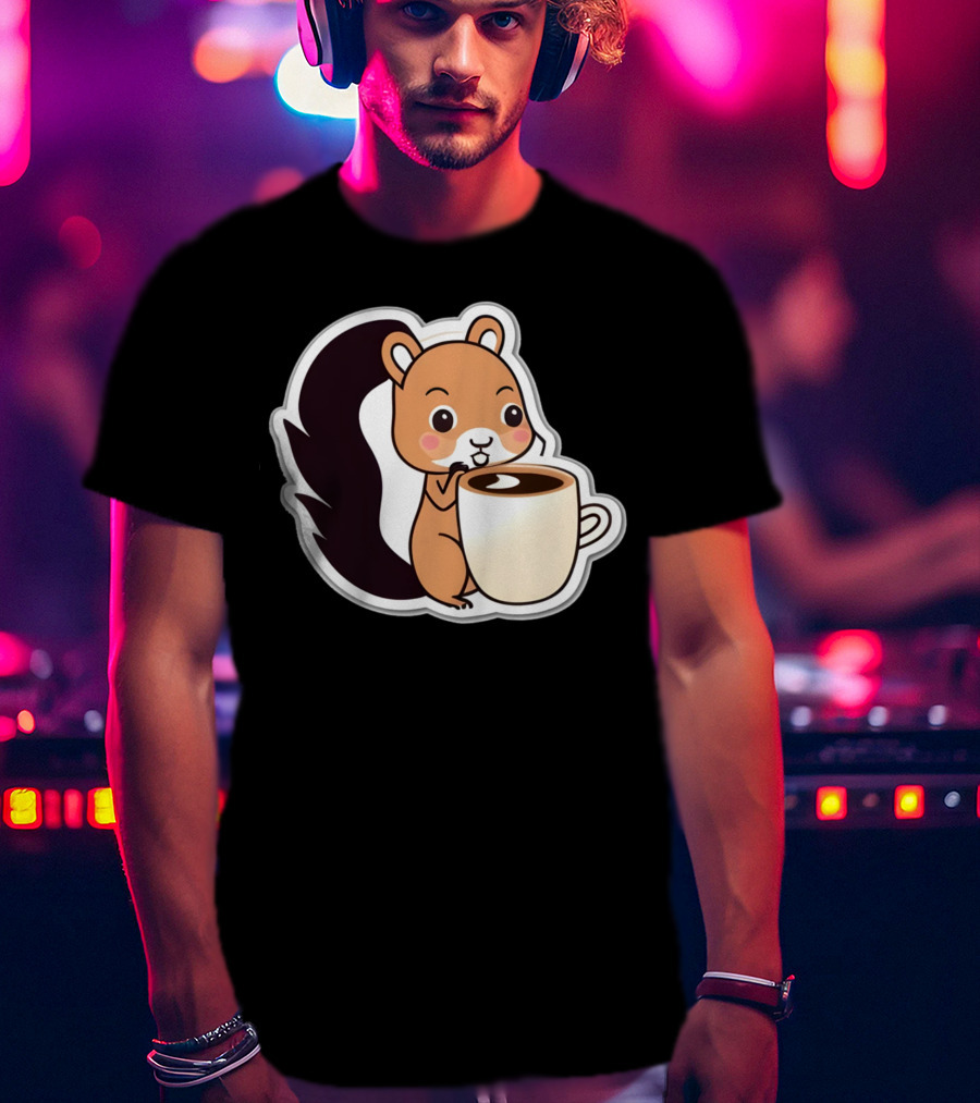 Happy Squirrel Coffee Hug T-Shirt
