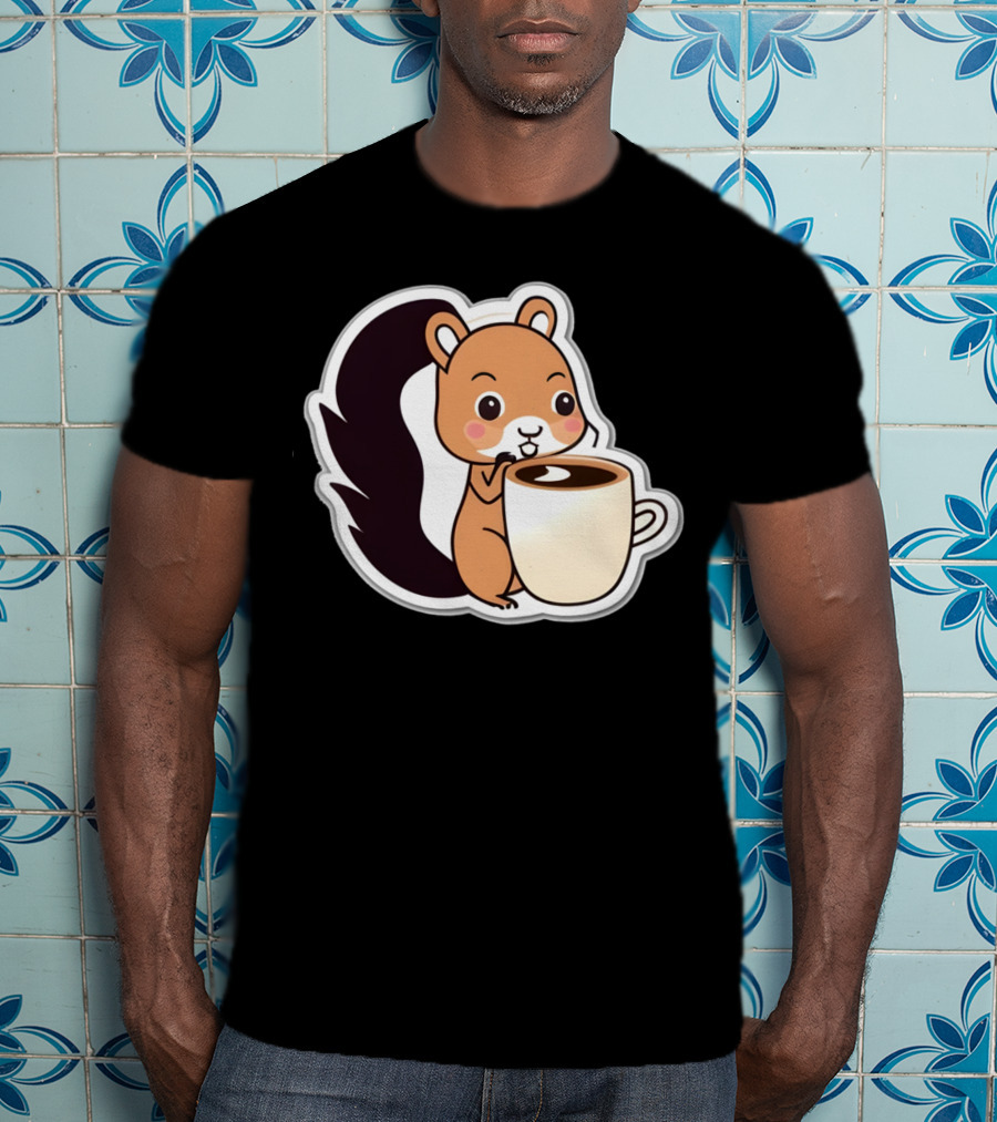Happy Squirrel Coffee Hug T-Shirt