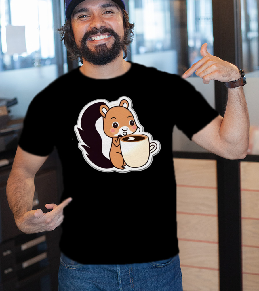 Happy Squirrel Coffee Hug T-Shirt