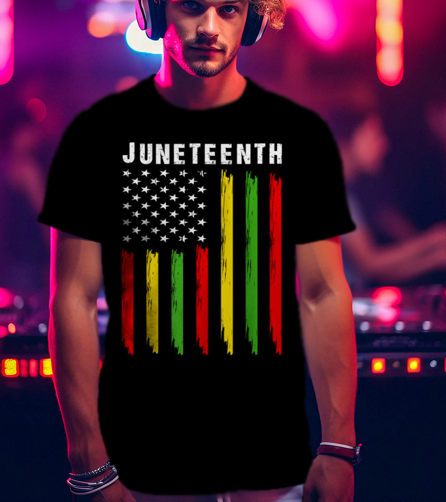 Juneteenth African American Flag Colors Stars Stripes T-Shirt