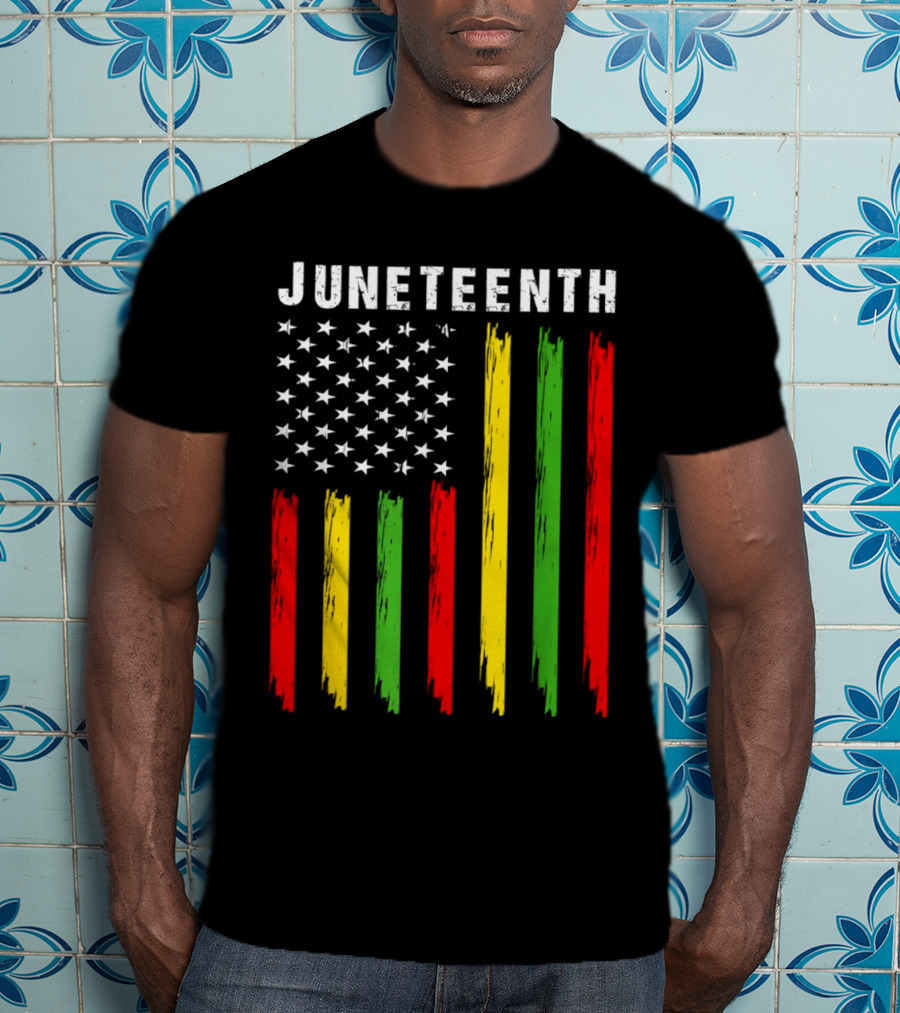 Juneteenth African American Flag Colors Stars Stripes T-Shirt