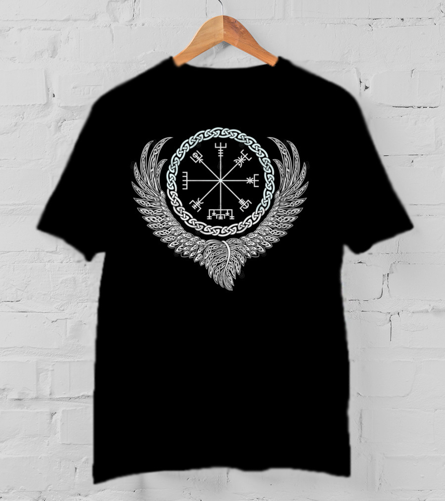 Celtic Raven's Wing Vegvisir Nordic T-Shirt
