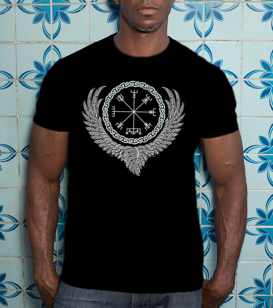 Celtic Raven's Wing Vegvisir Nordic T-Shirt