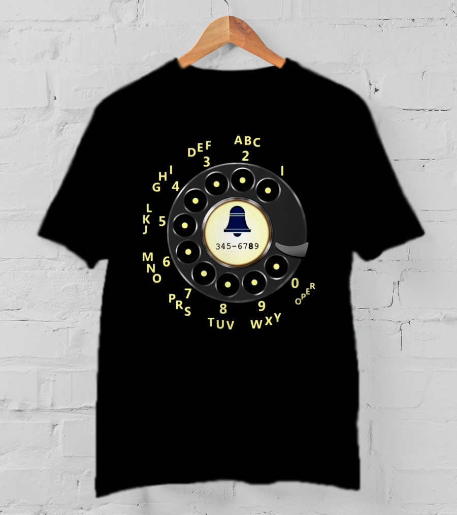 Rotary Dial Phone Nostalgia 345-6789 Retro T-Shirt