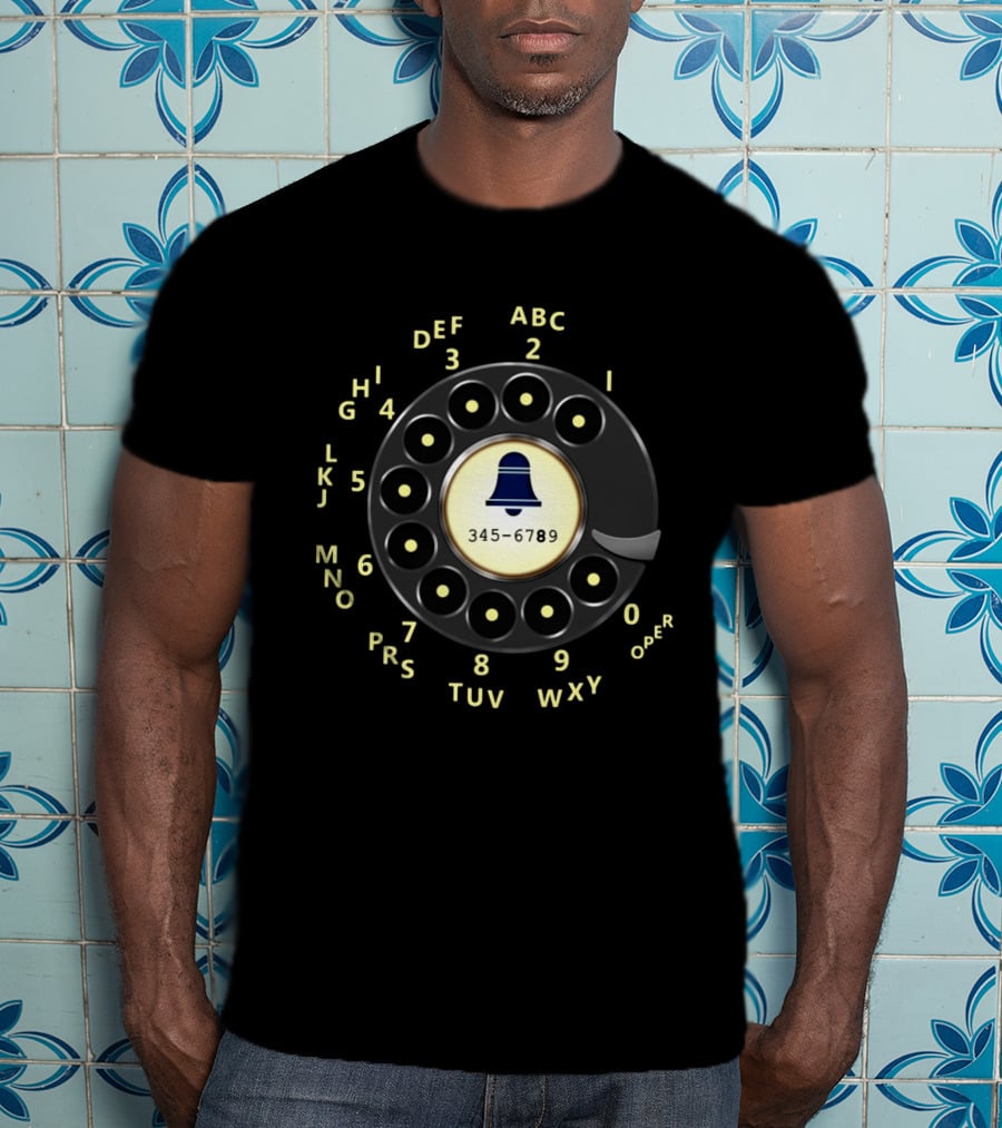 Rotary Dial Phone Nostalgia 345-6789 Retro T-Shirt