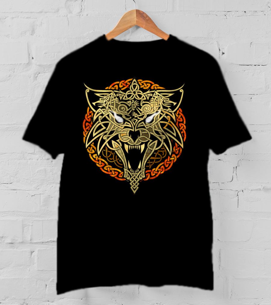Wolf Fenrir Celtic Knotwork Intricate Symbolism T-Shirt