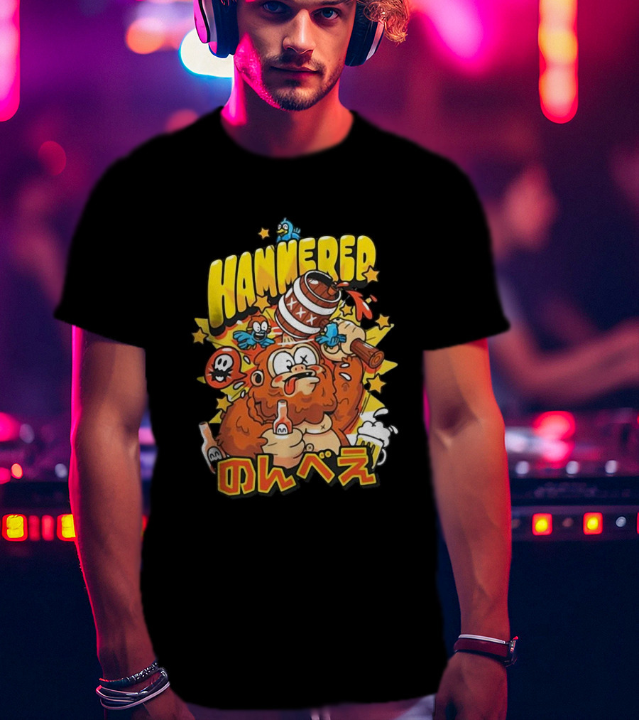 HAMMERED Cold Ones Merch Cartoon Character With Barrel And Birds T-Shirt