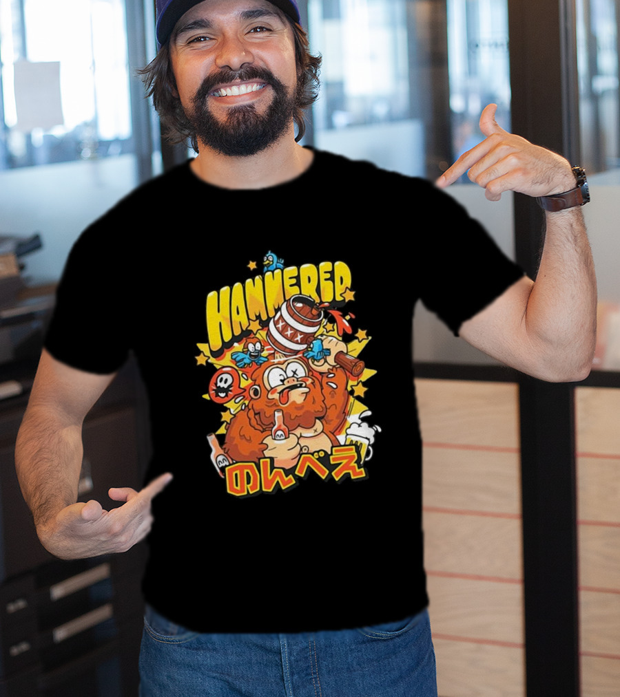 HAMMERED Cold Ones Merch Cartoon Character With Barrel And Birds T-Shirt