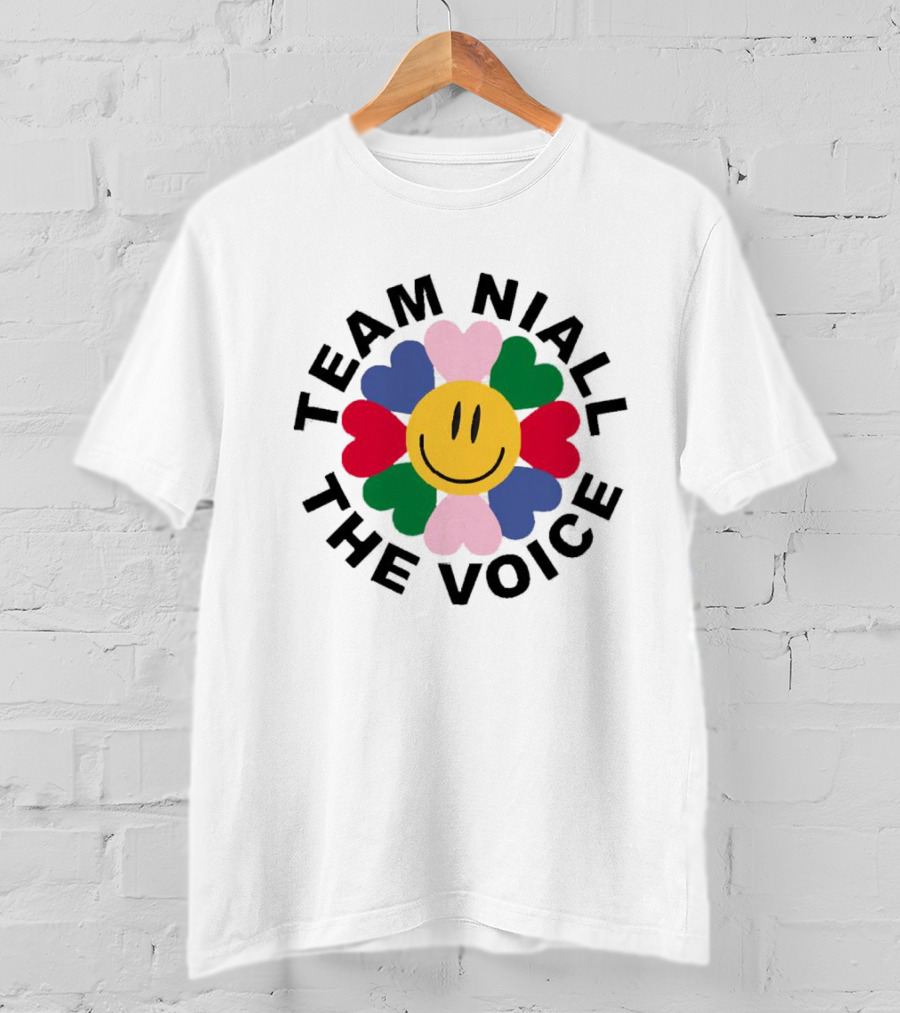 Team Niall The Voice Flower Smiley Heart T-Shirt