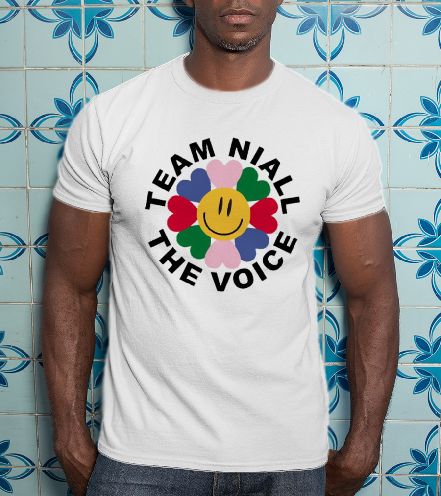Team Niall The Voice Flower Smiley Heart T-Shirt