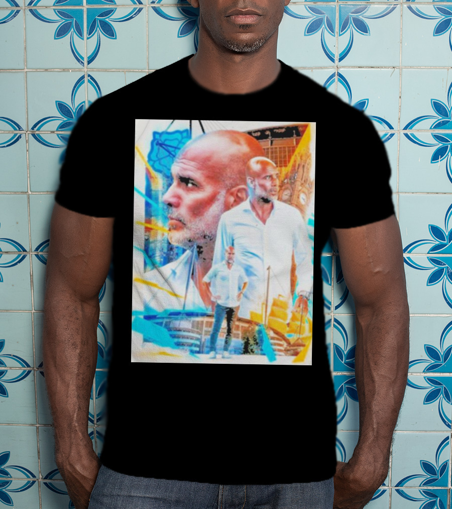 Josep Pep Guardiola New Football Bold Artful Portrait With Vibrant Urban Backdrop T-Shirt