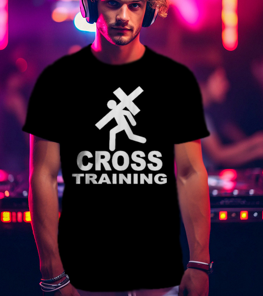 Giuseppe Barbaro Cross Training Christian Carrying Symbolic Cross T-Shirt