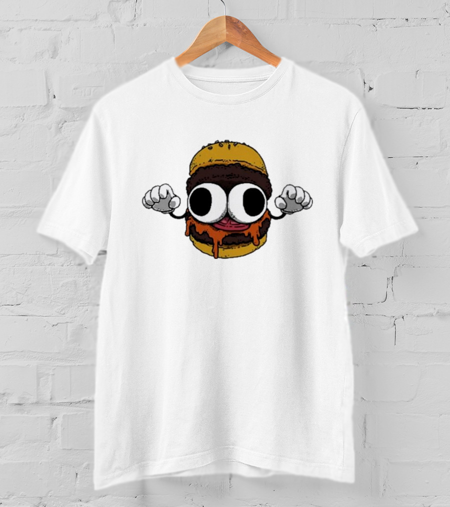 Devolver Digital Burgermon Dripping Cheese Cartoon Character T-Shirt