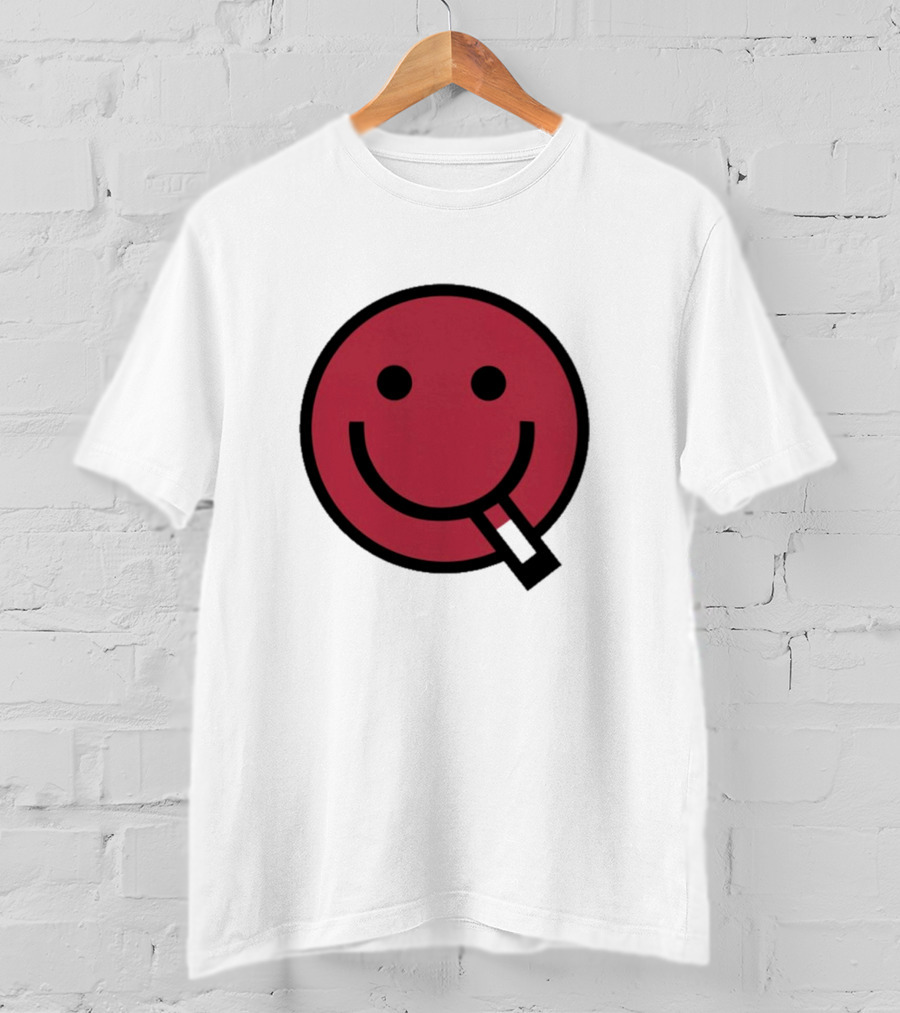 Devolver Digital Cyggy Smiley Face Icon With Cigarette T-Shirt
