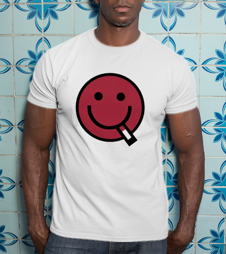 Devolver Digital Cyggy Smiley Face Icon With Cigarette T-Shirt