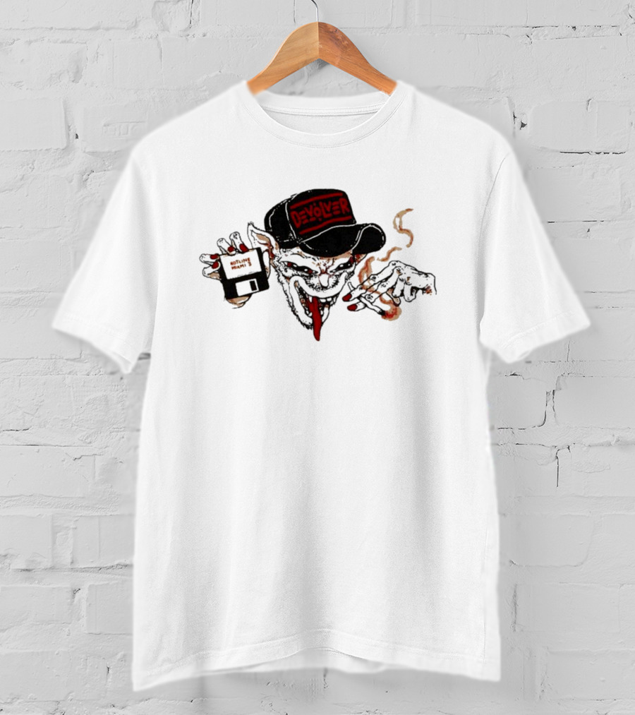 Devolver Goblin Smoking With Floppy Disk In Hand T-Shirt