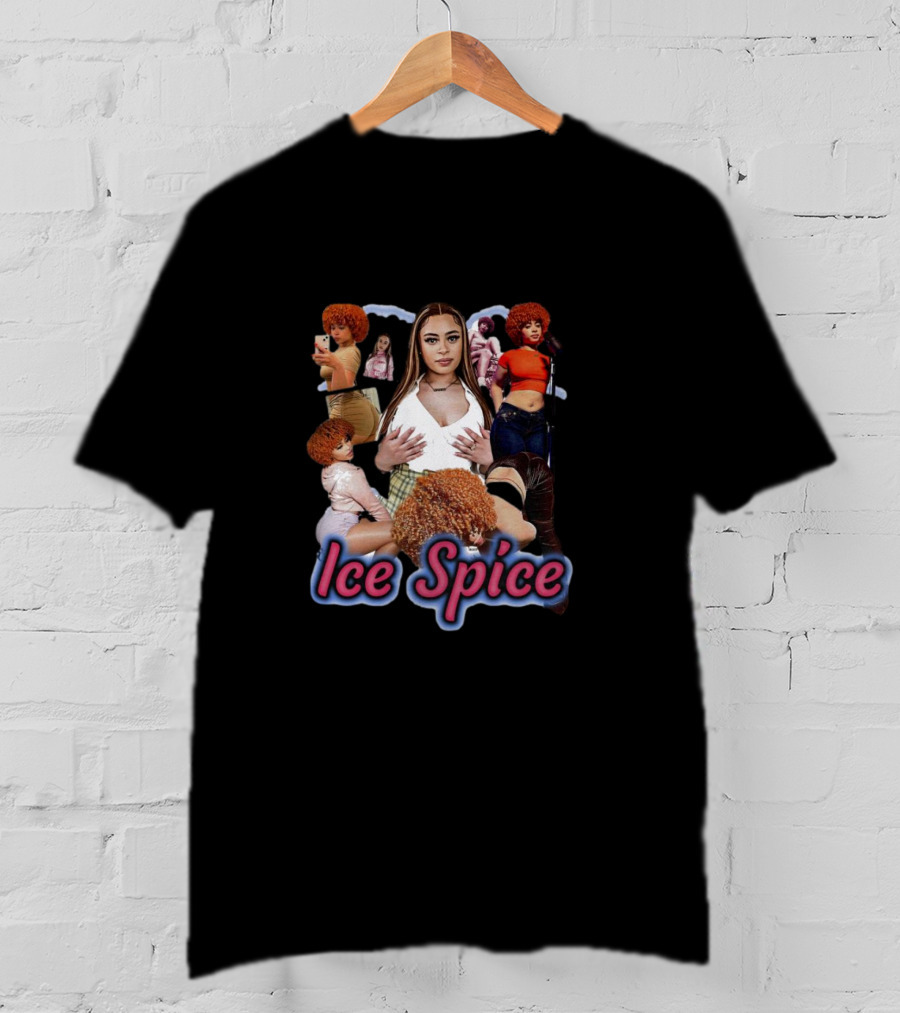 Ice Spice Vintage Hip-Hop Collage Style T-Shirt