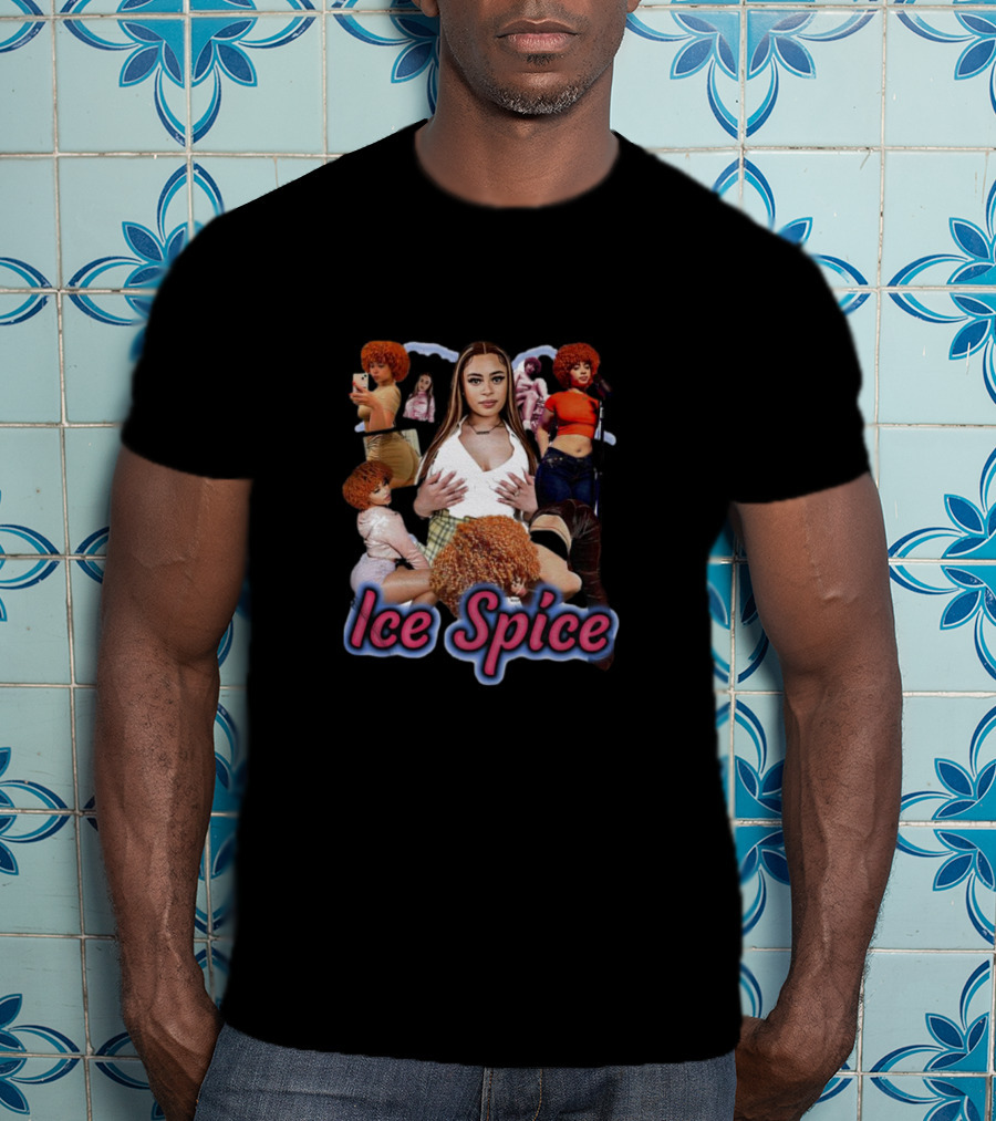 Ice Spice Vintage Hip-Hop Collage Style T-Shirt