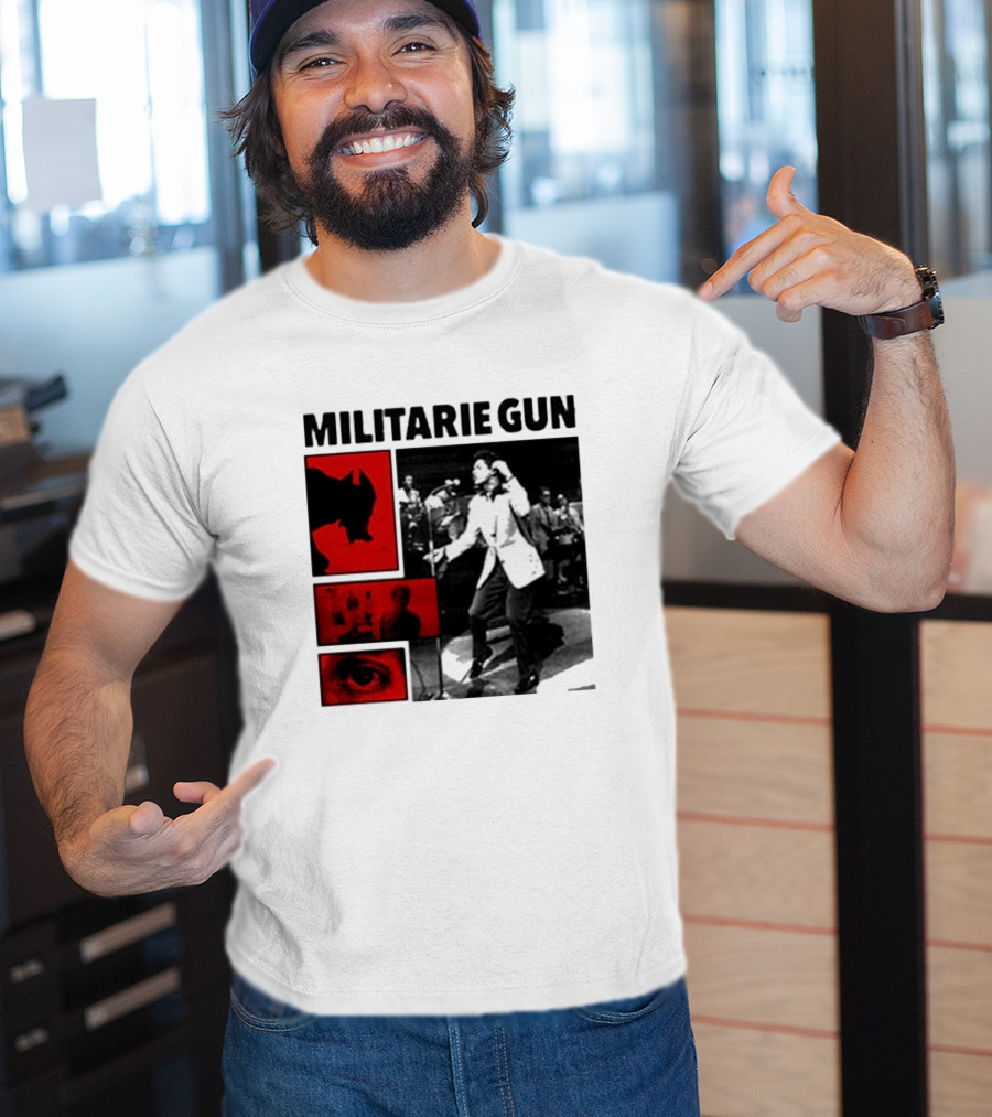 MILITARIE GUN Red Black Collage Performance T-Shirt
