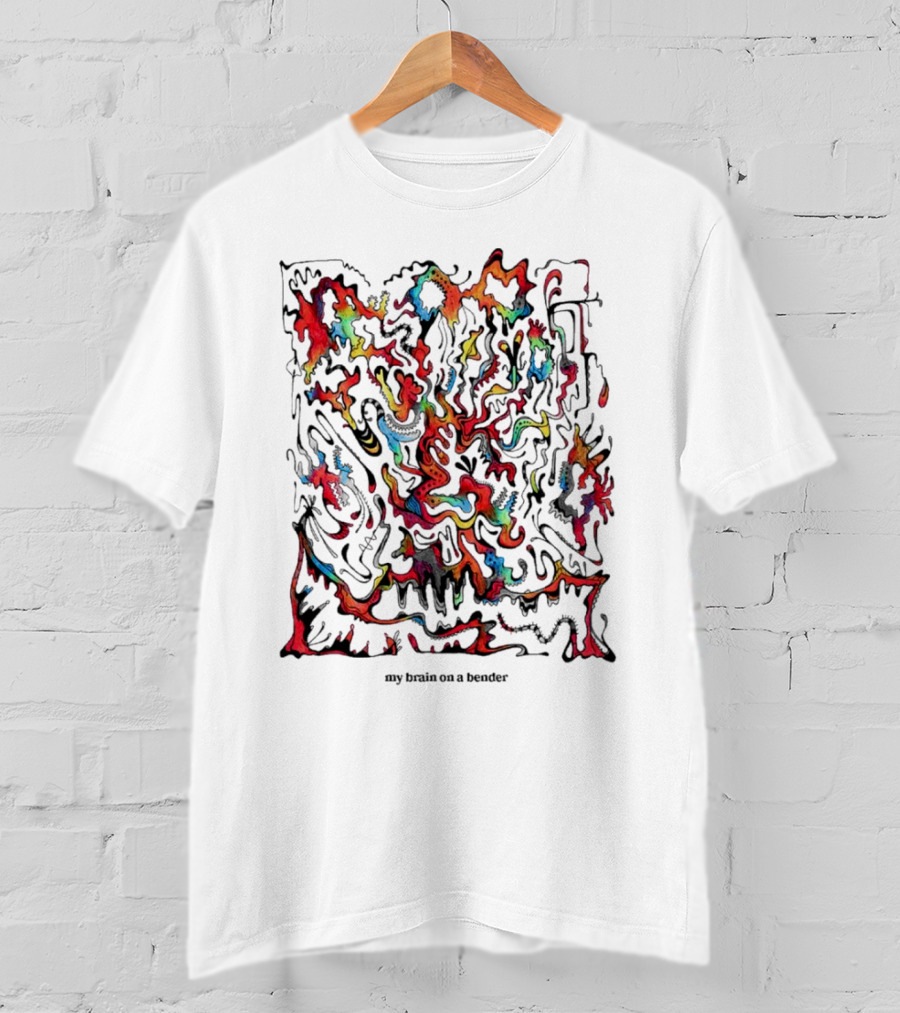 My Brain On A Bender Colorful Swirl Abstraction T-Shirt