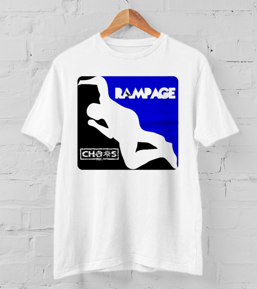 Rampage Chaos Inc Silhouette Blue Background T-Shirt