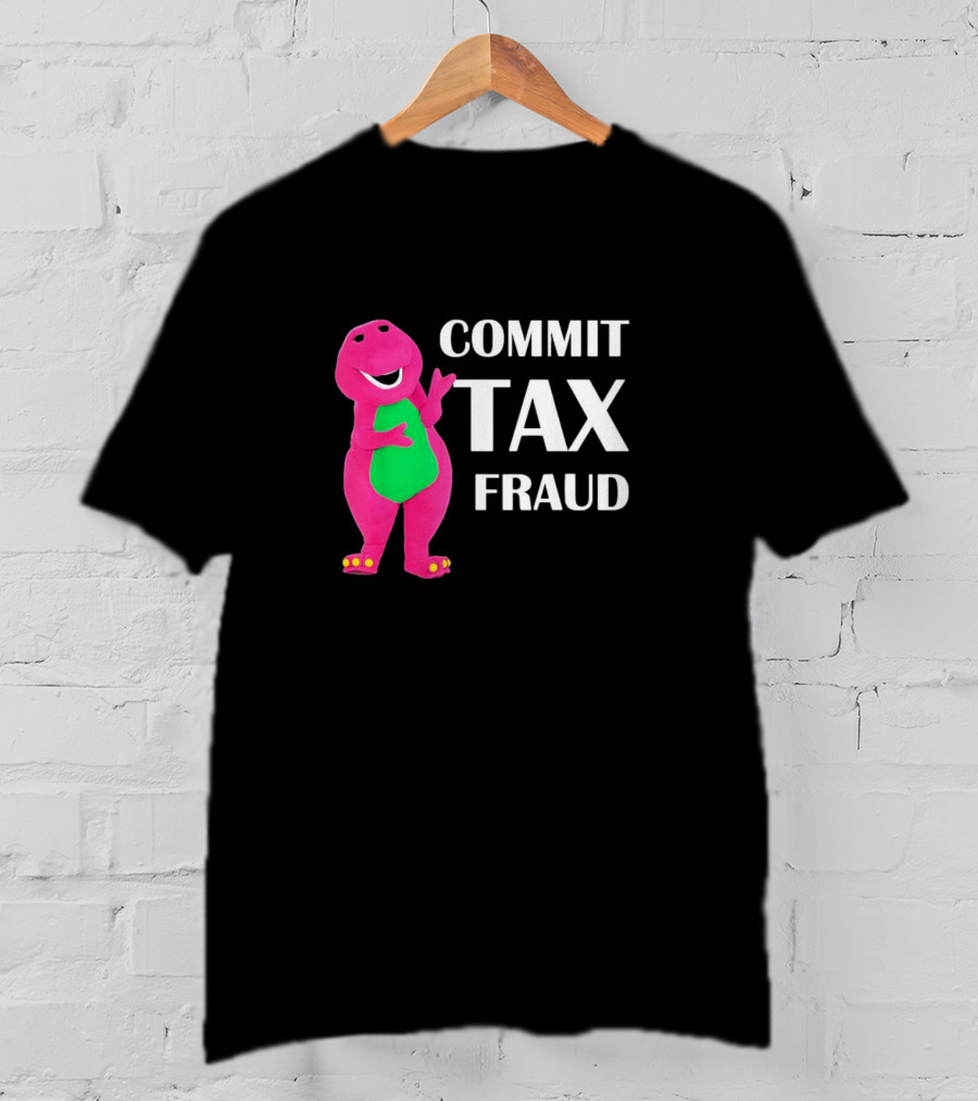 New Limited Commit Tax Fraud Dinosaur T-Shirt