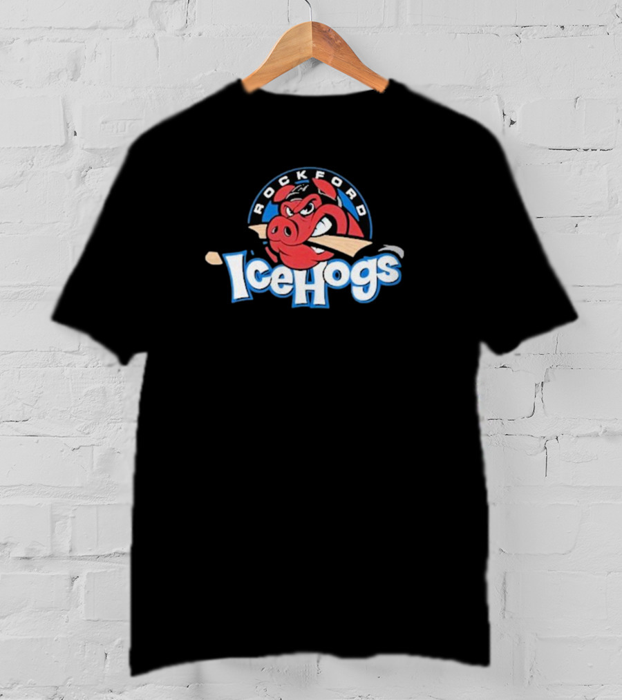 Rockford IceHogs Angry Hog Emblem Black T-Shirt