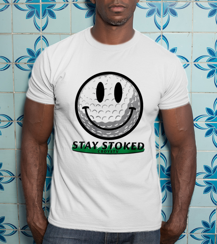 STAY STOKED CBOYSTV Golf Smile Face T-Shirt