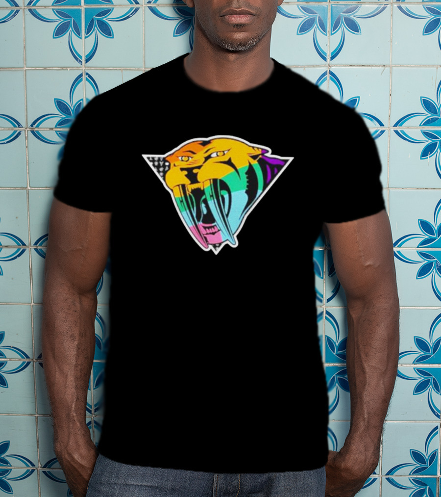 Landon Matney Nashville Predators Pride Rainbow Tiger T-Shirt