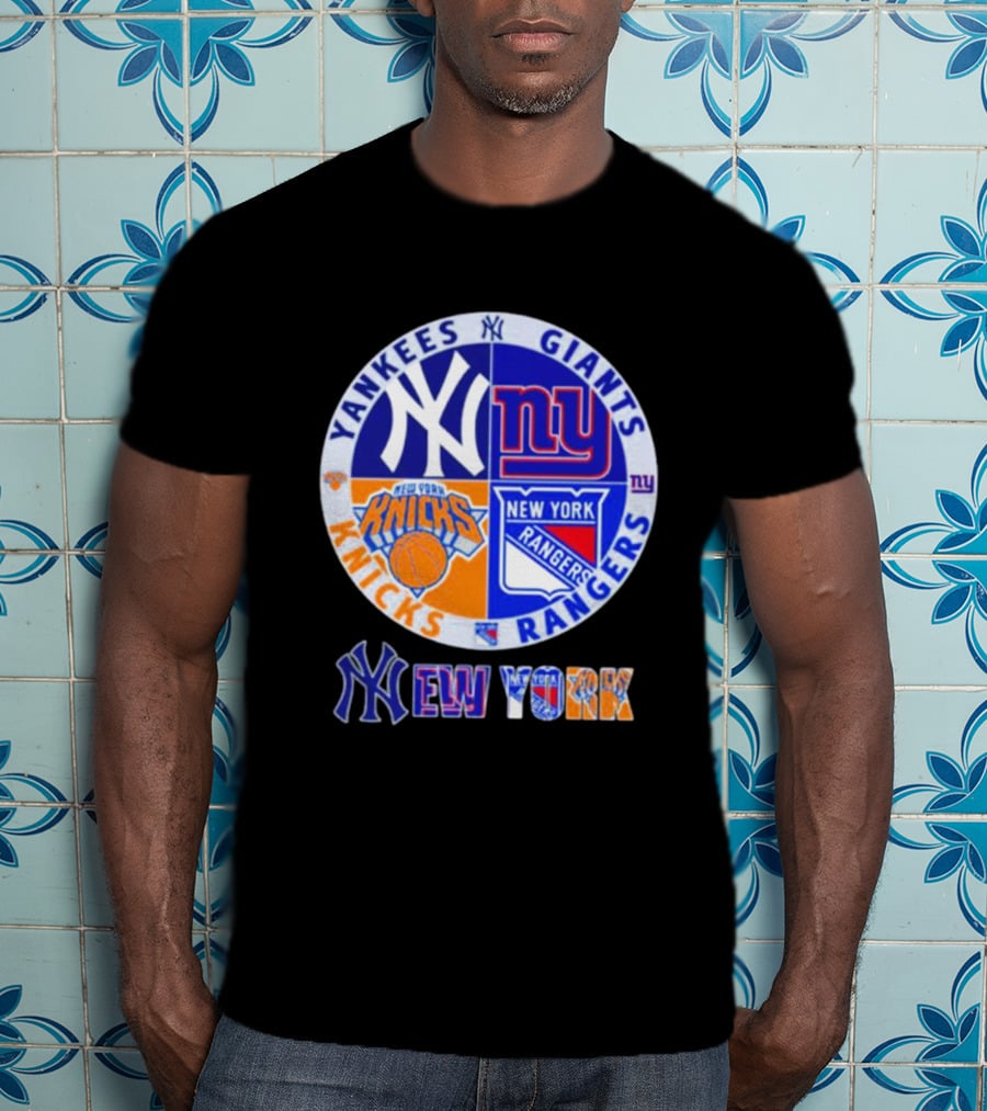 Yankees Giants Rangers Knicks New York Sports Teams T-Shirt