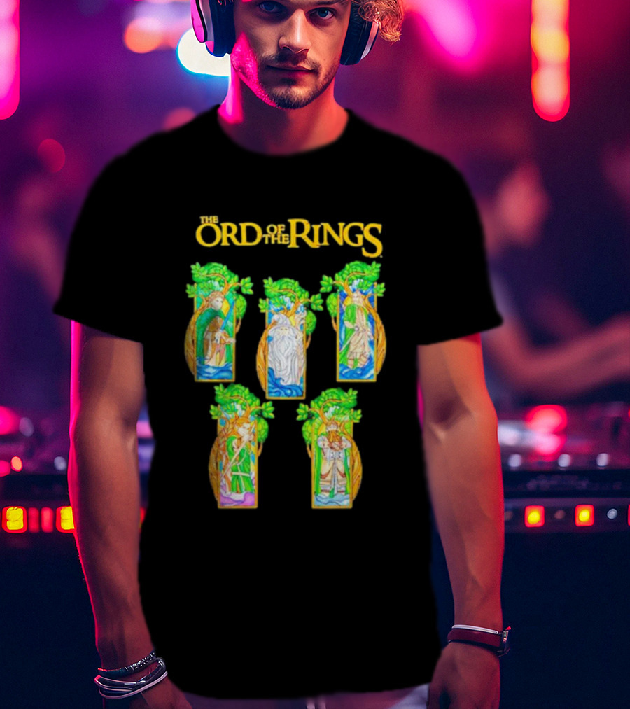 The Lord Of The Rings Stained Glass Characters T-Shirt