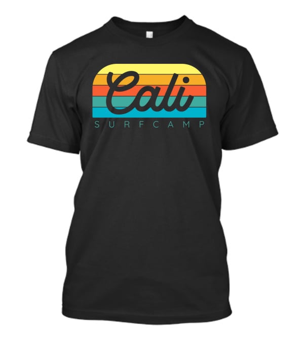 Cali Surf Camp Vintage Sunset Stripes T-Shirt