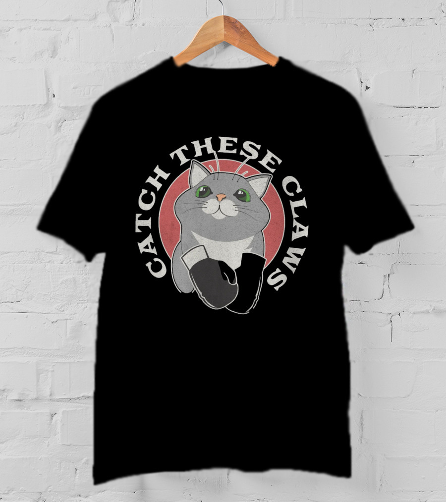 Catch These Claws Boxing Cat T-Shirt