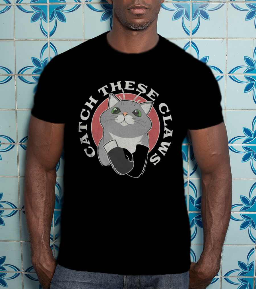 Catch These Claws Boxing Cat T-Shirt