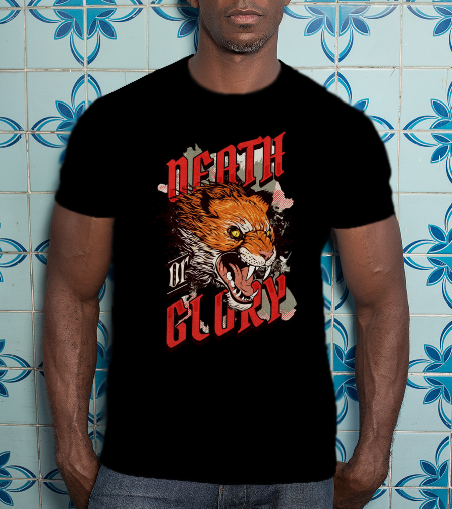 Death Or Glory Fierce Animal Roaring Beast Iconic T-Shirt