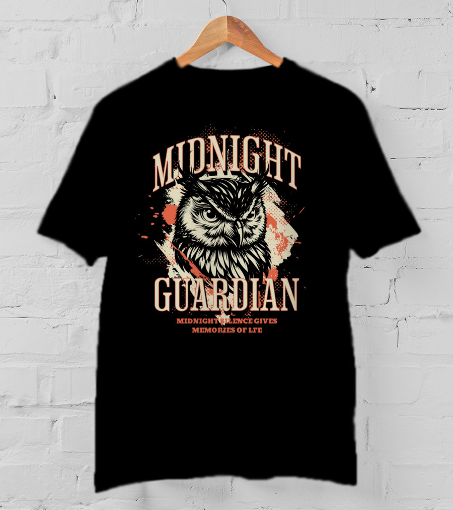 Midnight Guardian Owl With Midnight Silence Gives Memories Of Life T-Shirt