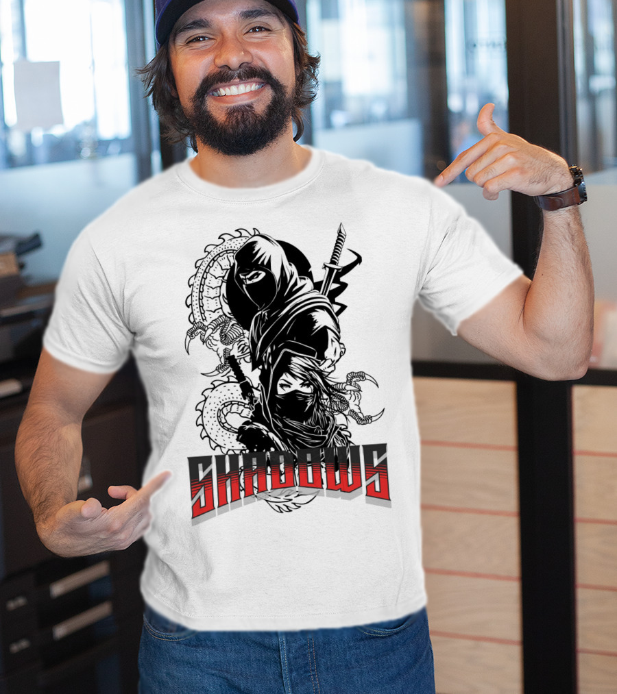Shadows Ninja Warriors With Swords And Serpents T-Shirt