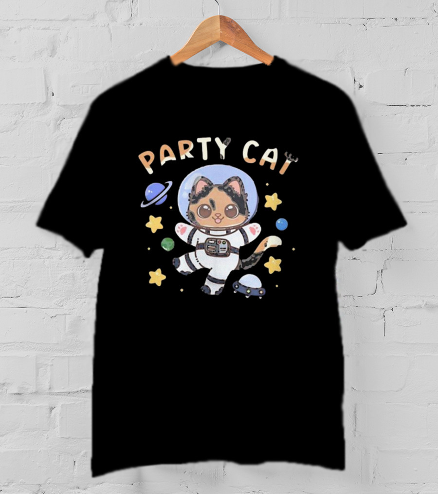 Party Cat Astronaut Space Adventure By Byndo Gehk T-Shirt