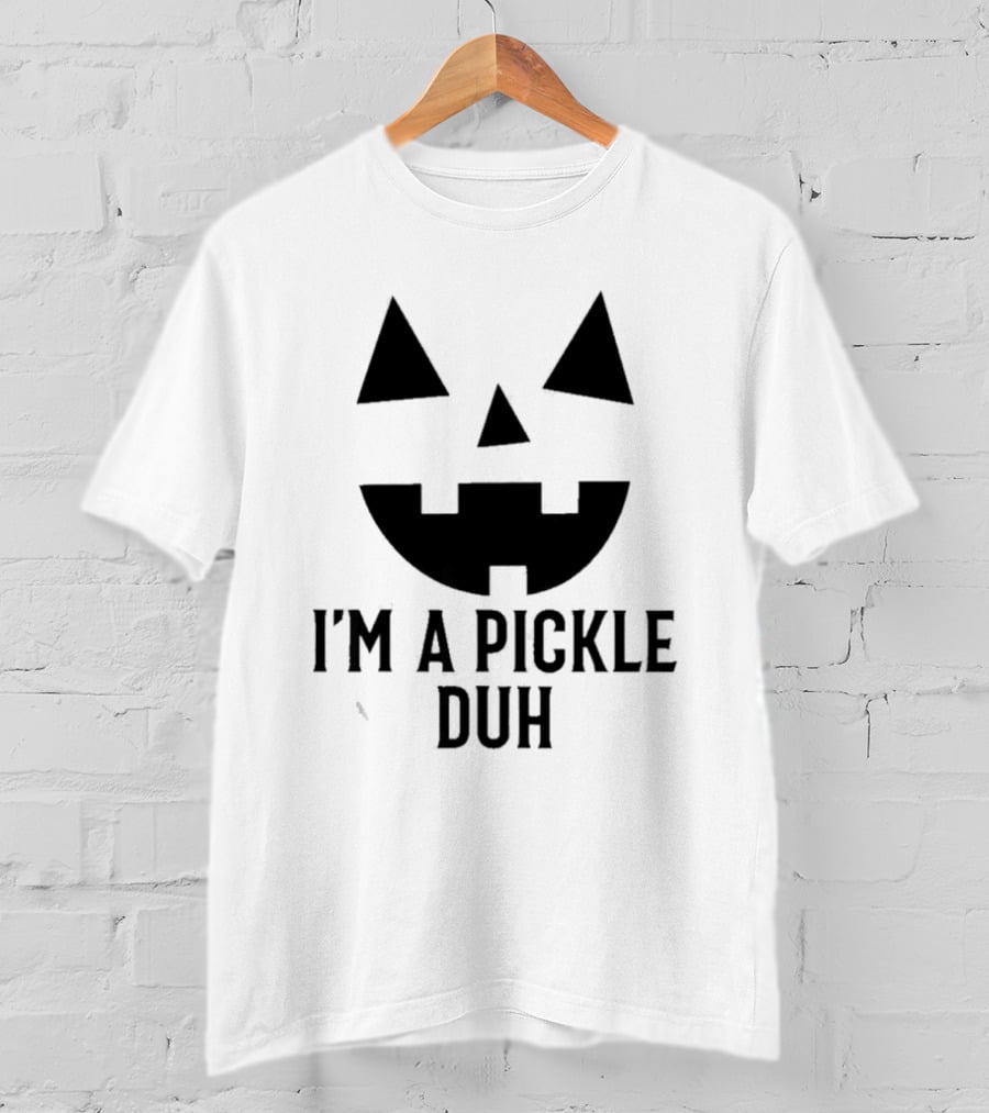 I'm A Pickle Duh Halloween Jack-O'-Lantern Face T-Shirt