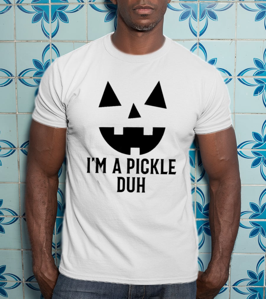 I'm A Pickle Duh Halloween Jack-O'-Lantern Face T-Shirt