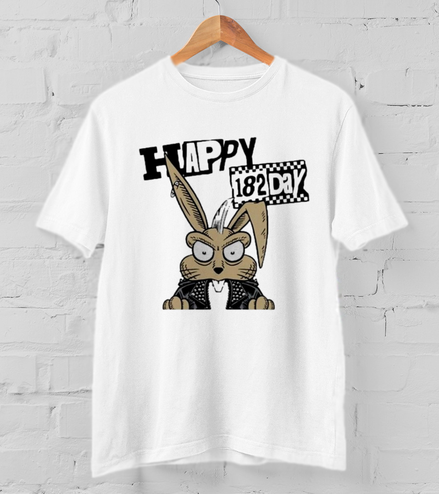 Blink-182 Happy 182 Day Angry Bunny Punk T-Shirt