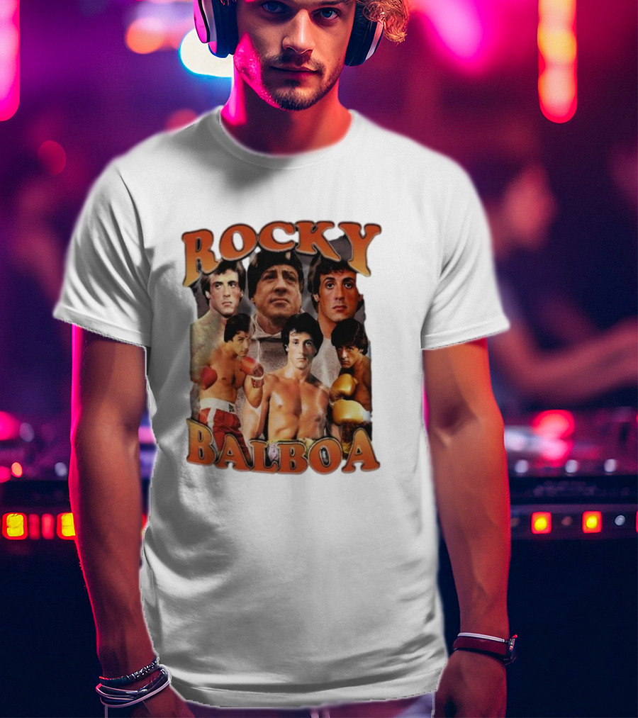 Rocky Balboa Iconic Boxing Legend Film Character Montage T-Shirt