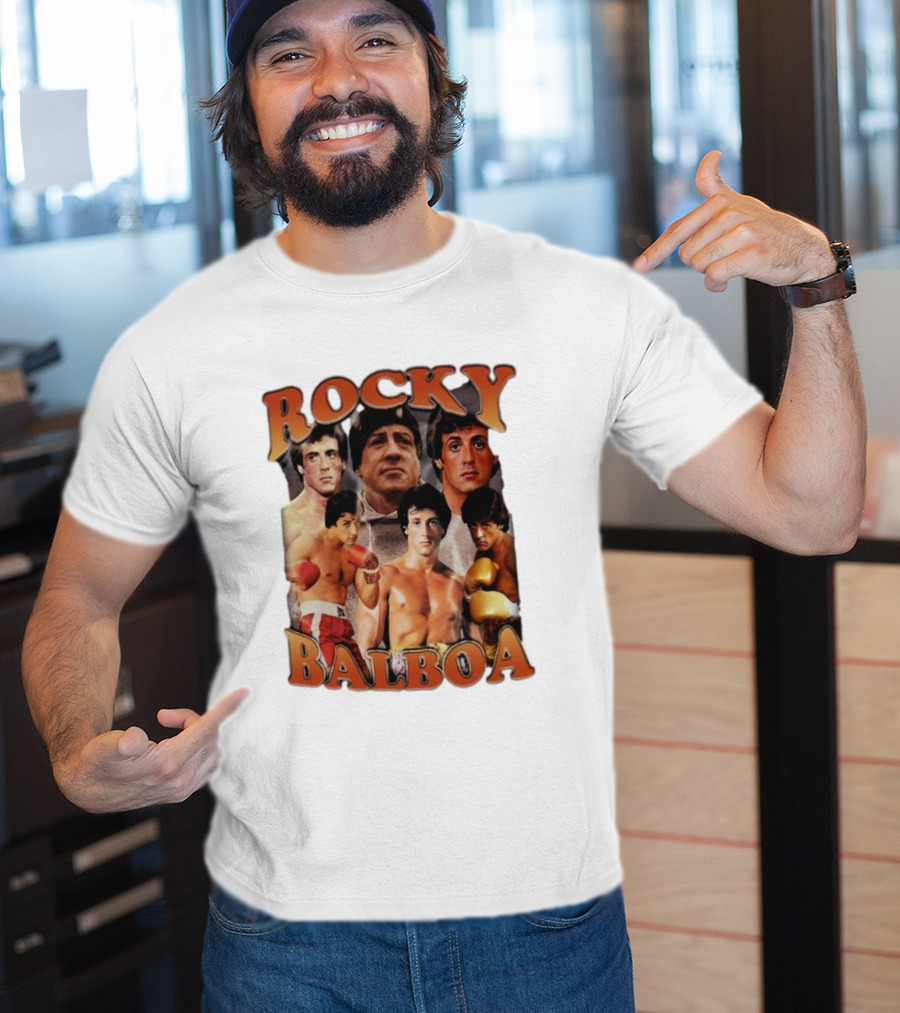 Rocky Balboa Iconic Boxing Legend Film Character Montage T-Shirt